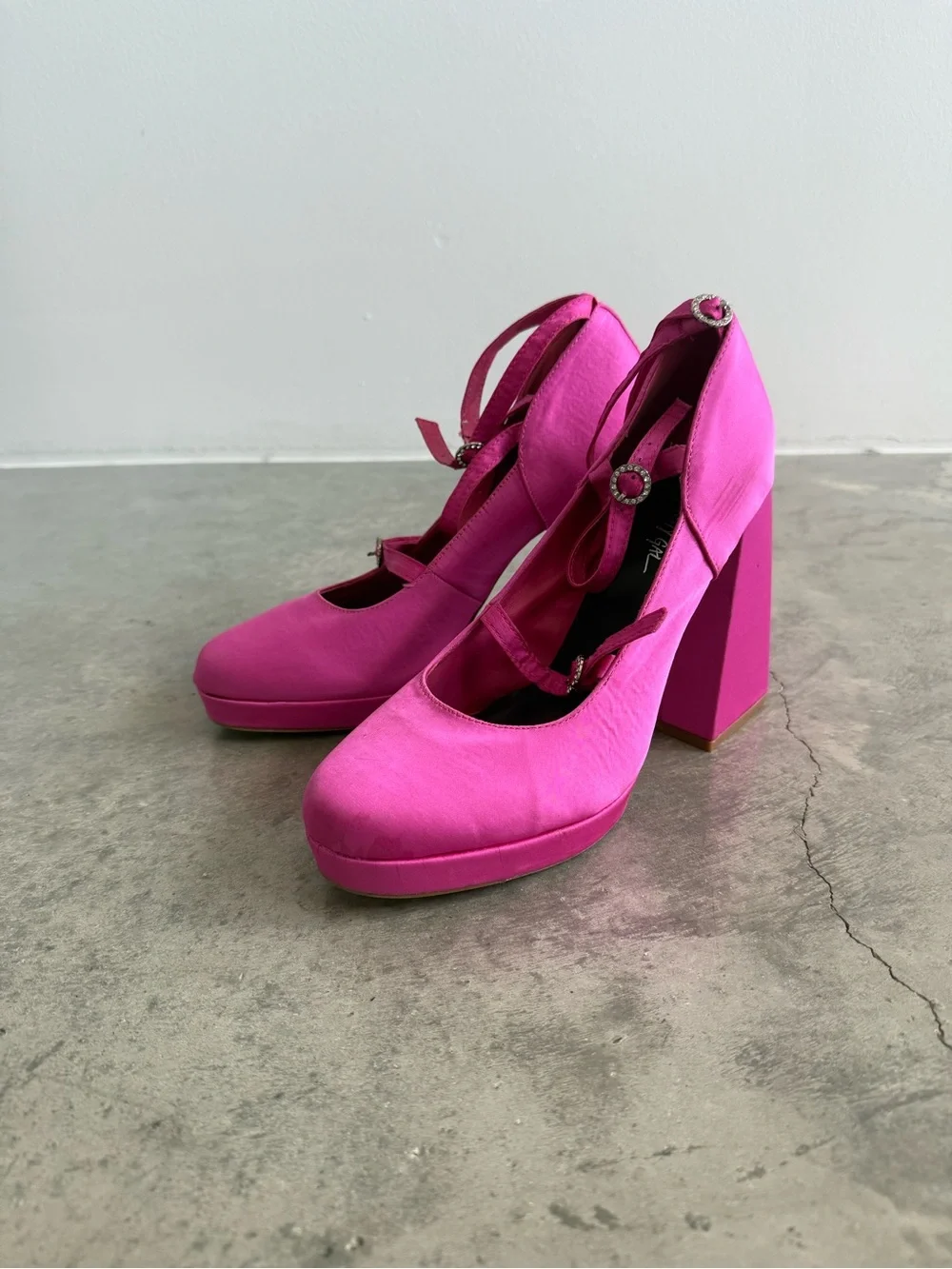 Nasty Gal Fuchsia Platform Mary Jane Heels